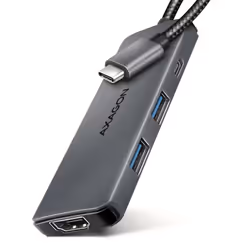 Axagon HMC-5H8K USB 5Gbps hub 2x USB-A USB-C HDMI 8k/30Hz PD 100W kabel USB-C, Avec fil, USB 3.2 Gen 1 (3.1 Gen 1) Type-C, 10 ...