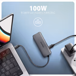 Axagon HMC-5H8K USB 5Gbps hub 2x USB-A USB-C HDMI 8k/30Hz PD 100W kabel USB-C Avec fil USB 3.2 Gen 1 (3.1 Gen 1) Type-C Gris - Vue supplémentaire 4