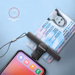 Axagon CRE-SMPC USB-C Smart card/ID card PocketReader lecteur de cartes à puce Intérieure USB Type-C Noir - Vue supplémentaire 3