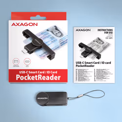 Axagon CRE-SMPC USB-C Smart card/ID card PocketReader lecteur de cartes à puce Intérieure USB Type-C Noir - Vue supplémentaire 7