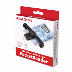 Axagon CRE-SMPC USB-C Smart card/ID card PocketReader lecteur de cartes à puce Intérieure USB Type-C Noir - Vue supplémentaire 8