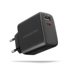 Axagon ACU-PQ45 QC 3.0, 4.0/AFC/FCP/PPS/PD, 45W, schwarz - Netzladegerät mit USB-A und USB-C Schnittstelle Téléphone portable, Smartphone, Smartwatch, Tablette, Universel Noir Secteur Charge rapide Intérieure
