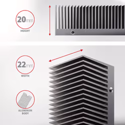 Axagon CLR-M2XT M.2 SSD Passivkühler Aluminium - 2280 M.2 NVMe SSD, Disque électronique Dissipateur thermique/Radiateur Noir, Gris 1 pièce(s) - Vue supplémentaire 3