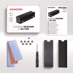 Axagon CLR-M2XT M.2 SSD Passivkühler Aluminium - 2280 M.2 NVMe SSD, Disque électronique Dissipateur thermique/Radiateur Noir, Gris 1 pièce(s) - Vue supplémentaire 5