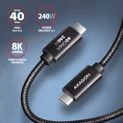 Axagon BUCM4X-CM10AB câble USB USB 3.2 Gen 2x2 1 m USB C Noir