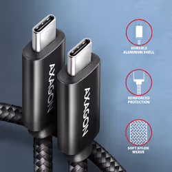 Axagon BUCM4X-CM10AB Câble USB USB-C USB 3.2 Gen 2x2 1 m Noir - Vue supplémentaire 4