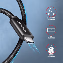 Axagon BUCM4X-CM10AB Câble USB USB-C USB 3.2 Gen 2x2 1 m Noir - Vue supplémentaire 7