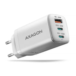 Axagon ACU-DPQ65W chargeur d'appareils mobiles Téléphone portable, Netbook, Ordinateur portable, Smartphone, Smartwatch, Tablette, Universel Blanc Secteur Charge rapide Intérieure