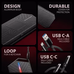 Axagon EEM2-GAM, USB-C 10Gbps - NVMe & SATA SSD GAME M.2 box, bezšroubkový Enceinte ssd Noir - Vue supplémentaire 8