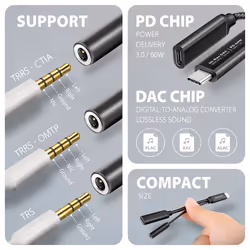 Axagon ADA-HCPD câble audio 0,1 m USB-C, 3.5 mm USB-C Noir - Vue supplémentaire 4