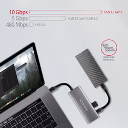 Axagon HMC-5G21 station d'accueil Avec fil USB 3.2 Gen 2 (3.1 Gen 2) Type-C Gris - Vue supplémentaire 4