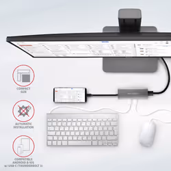 Axagon HMC-5G21 station d'accueil Avec fil USB 3.2 Gen 2 (3.1 Gen 2) Type-C Gris - Vue supplémentaire 7