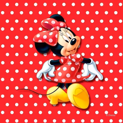 Coussin - DISNEY - Minnie Mouse - 40x40 cm - Rouge - Pois