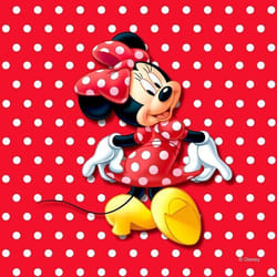 Coussin - DISNEY - Minnie Mouse - 40x40 cm - Rouge - Pois