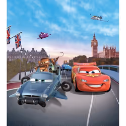 Papier peint - Disney - Cars 2 - Flash McQueen - Noir - 180 cm x 202 cm