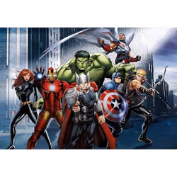 Poster intissé - Disney Marvel - Les Avengers - 160 cm x 110 cm - Multicolor - Résistant à leau