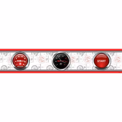 Frise murale Cars Race Track Disney - Rouge et Noir - 5m x 14cm - Autonomie 60 min