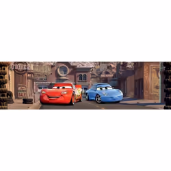 Frise auto-adhésive - Disney - Cars - Flash McQueen et Sally Carrera - 10CM X 5M - Noir Rouge