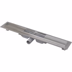Caniveau de douche 1050 mm, avec rebord pour grille perforée caniveau de douche en acier inoxydable (finition du matériau par ...