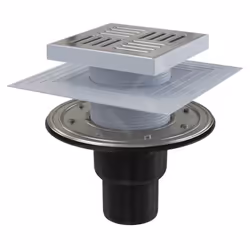 Siphon de sol droit pour les espaces intérieurs où l'on s'attend à une utilisation fréquente, associée à une évacuation régul ...