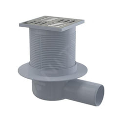 No Brand - Alcadrain Douchegoten - Siphon de sol, latéral, 105x105 mm, diamètre 50 mm, acier inoxydable/plastique APV1