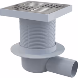 Grille de drainage 150×150/50 mm sortie latérale Pour les intérieurs où l'on suppose une utilisation fréquente de la grille d ...