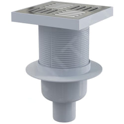 No Brand - Alcadrain Douchegoten - Siphon de sol droit 150x150 mm, diamètre 50 mm, arrêt des odeurs d'eau, acier inoxydable/plastique
