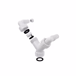 Coude double G1"/17-23 avec clapet anti-retour dimensions 125x92 mm deux prises pour brancher des appareils - lave-linge, lav ...