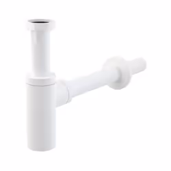 Caractéristiques du Siphon pour lavabo universel design 100% métal blanc (A400B) : Raccordement au tuyau d'évacuation Ø32 mm  ...