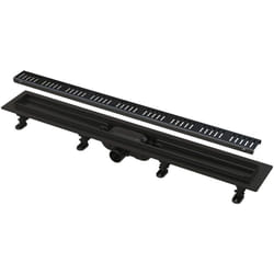 Alca - Caniveau de douche 750 mm avec grille, noir mat (APZ10BLACK-750M)