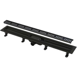 Drain Système de drainage - Douchegoten - Bac à douche Simple 65 cm, avec bord pour grille perforée, grille incluse, noir mat APZ10BLACK-650M - Alca