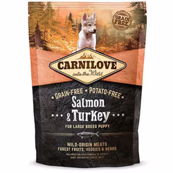 CARNILOVE Salmon & Turkey Large Breed Puppy, Chiot, Saumon, Dinde, 1,5 kg