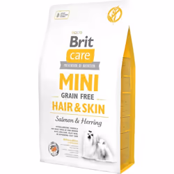 Brit Care Mini Grain Free Hair & Skin Salmon & Herring, Adulte, X-Small (< 4kg), Hareng, Saumon, 2 kg