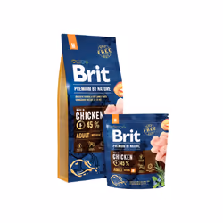 Brit Premium by Nature Adult M, Adulte, Moyen (11 - 25kg), Pomme, Poulet, Maïs, 15 kg