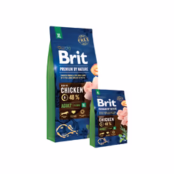 Brit Premium by Nature Adult XL 15kg, Adulte, Géant (> 45kg), Poulet, Saumon, 15 kg