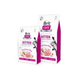Brit Care Cat Grain-Free Kitten 2 kg croquette pour chat Chatons Pomme, Camomille, Poulet, Airelle, Pois, Volaille, Saumon, Dinde