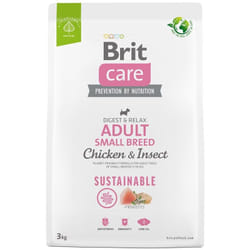 Brit - care dog sustainable adult small breed chicken & insect - dry dog food - 3 kg 100-172173