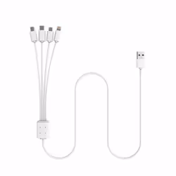 Connect IT 212051, 1,5 m, USB A, USB C/Micro-USB B/Mini-USB B/Lightning, Mâle/Mâle, Blanc
