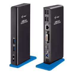 i-tec USB 3.0 Dual Docking Station HDMI DVI, Station d'accueil, 3,5 mm, USB Type-A, USB Type-B, 10,100,1000 Mbit/s, Noir, 204 ...