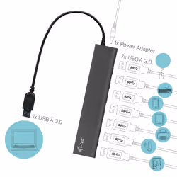 i-tec Metal Superspeed USB 3.0 7-Port Hub - Vue supplémentaire 5