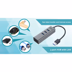 i-tec Metal USB 3.0 HUB 3 Port + Gigabit Ethernet Adapter - Vue supplémentaire 9