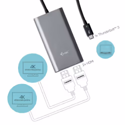 i-tec Thunderbolt 3 adaptateur vidéo double HDMI/60Hz