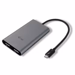 i-tec Thunderbolt 3 Dual DP Video Adapter, Thunderbolt 3, USB Type-C, Sortie de DisplayPorts, 5120 x 2880 pixels