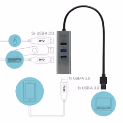 i-tec Metal USB 3.0 HUB 4 Port