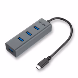 i-tec Metal USB-C HUB 4 Port, USB 3.2 Gen 1 (3.1 Gen 1) Type-C, USB 3.2 Gen 1 (3.1 Gen 1) Type-A, 5000 Mbit/s, Gris, Android, ...