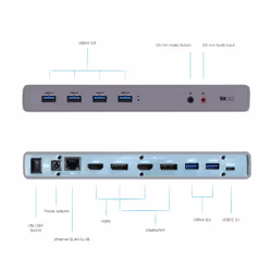 i-tec USB 3.0 / USB-C / Thunderbolt 3 Dual Display Docking Station - Vue supplémentaire 5