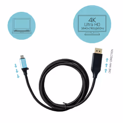 i-tec USB-C DisplayPort Cable Adapter 4K / 60 Hz 200cm - Vue supplémentaire 4