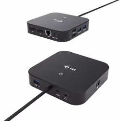 i-tec C31DUALDPDOCKPD, Avec fil, USB 3.2 Gen 1 (3.1 Gen 1) Type-C, 100 W, 3,5 mm, 10,100,1000 Mbit/s, Noir