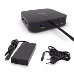 i-tec USB-C Dual Display Docking Station with Power Delivery 65W + Universal Charger 77 W, Avec fil, USB 3.2 Gen 1 (3.1 Gen 1 ...