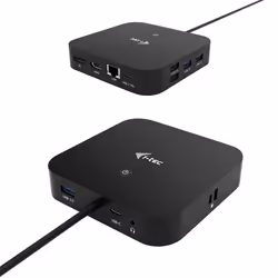 i-tec USB-C HDMI DP Docking Station with Power Delivery 100 W, Avec fil, USB 3.2 Gen 1 (3.1 Gen 1) Type-C, 100 W, 3,5 mm, 10, ...
